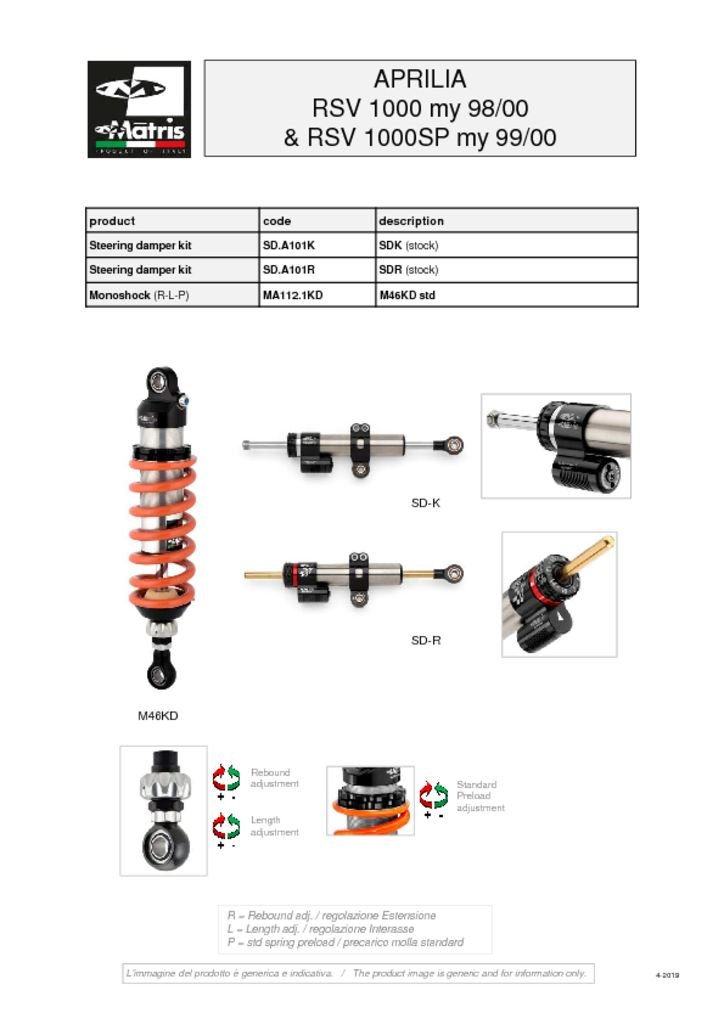 RSV 1000 98-00 & RSV 1000SP 99-00