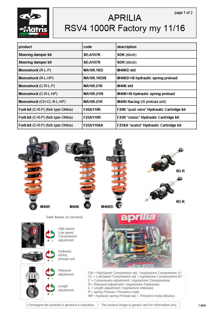 RSV4 1000R Factory (11-16)