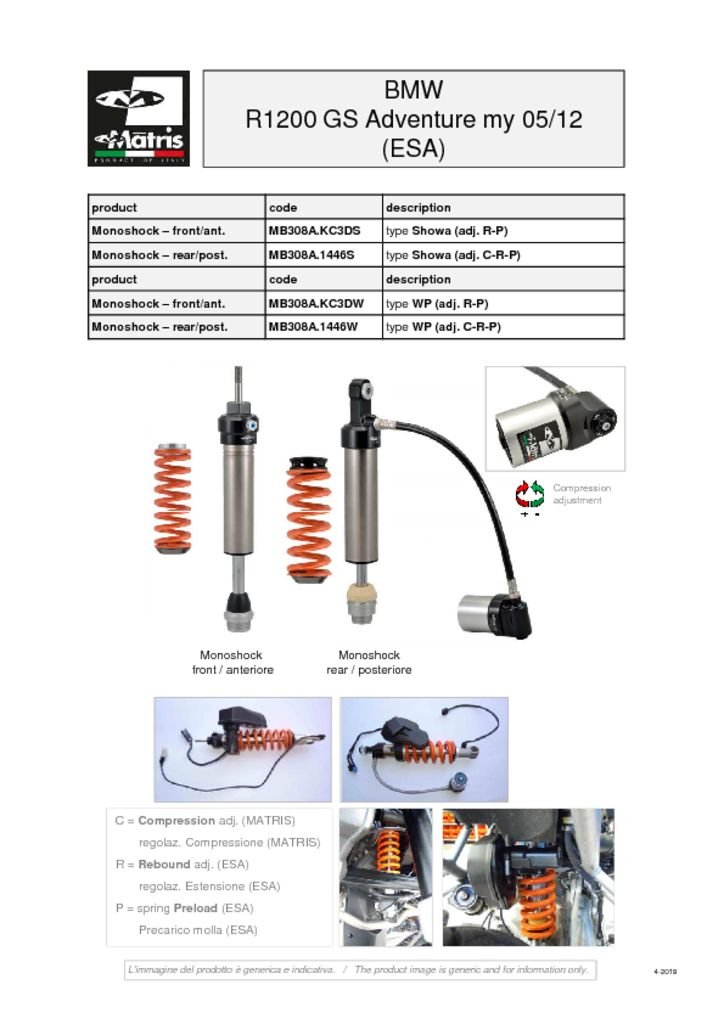 R1200 GS Adventure 05-12 ESA
