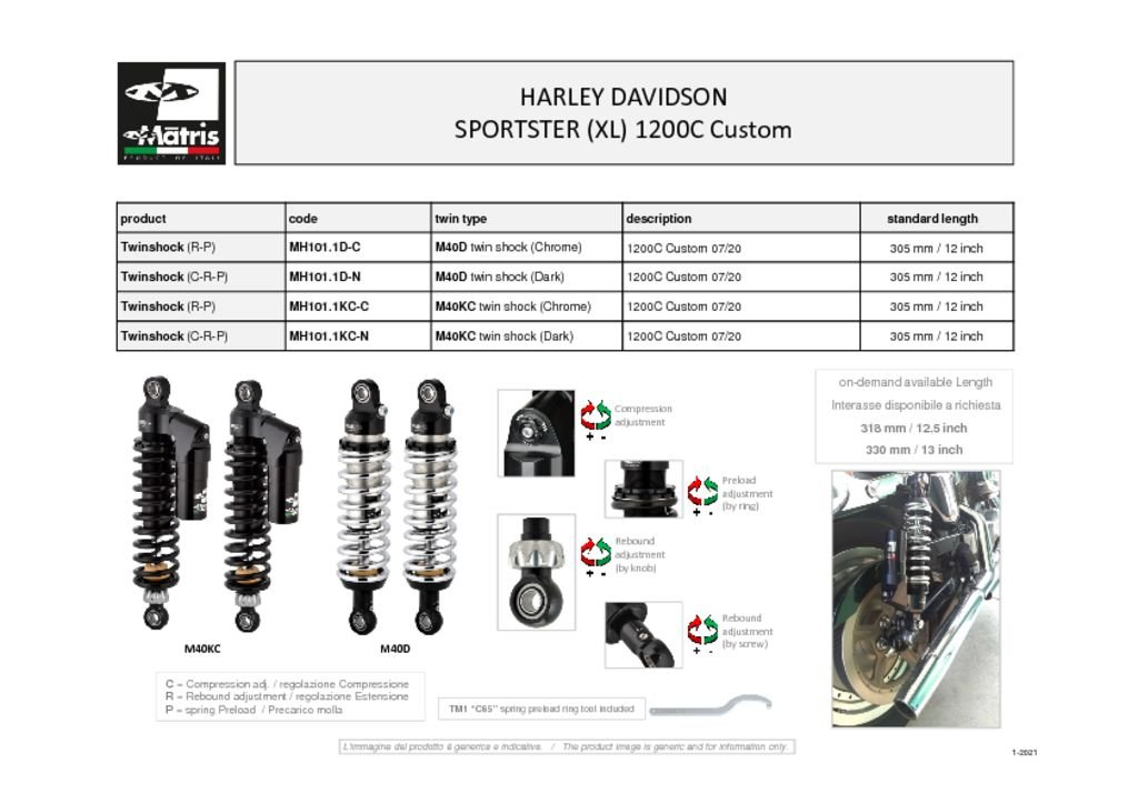 Sportster (XL) 1200C Custom 07-20