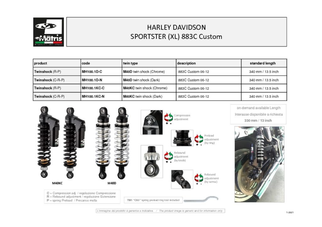 Sportster (XL) 883C Custom 06-12