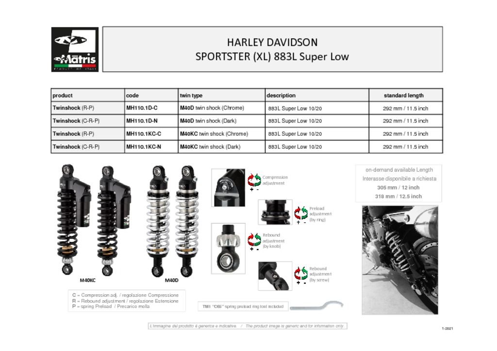 Sportster (XL) 883L Super Low 10-20