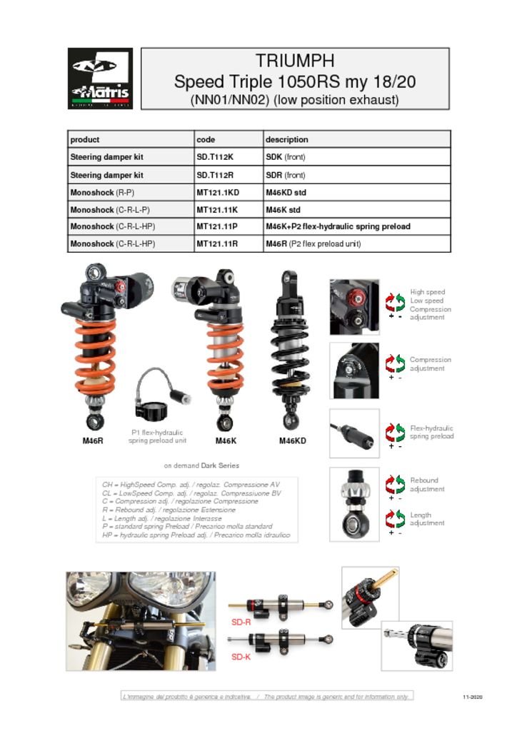 Speed Triple 1050RS 18-20 (low exhaust)