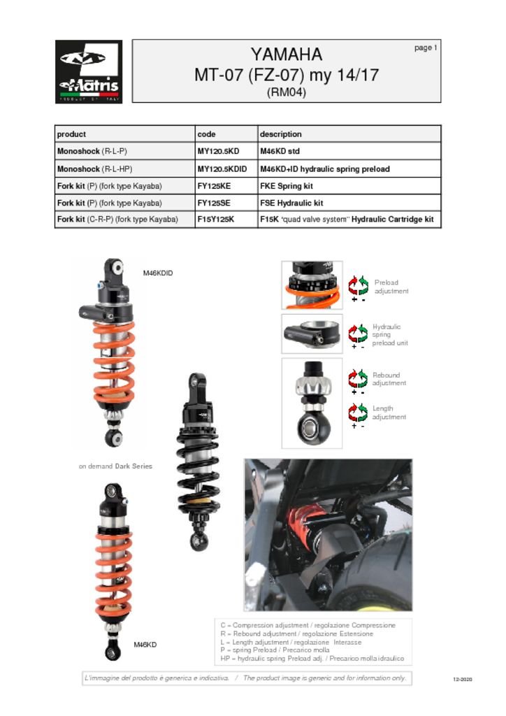 MT-07 - FZ-07 (RM04) 14-17