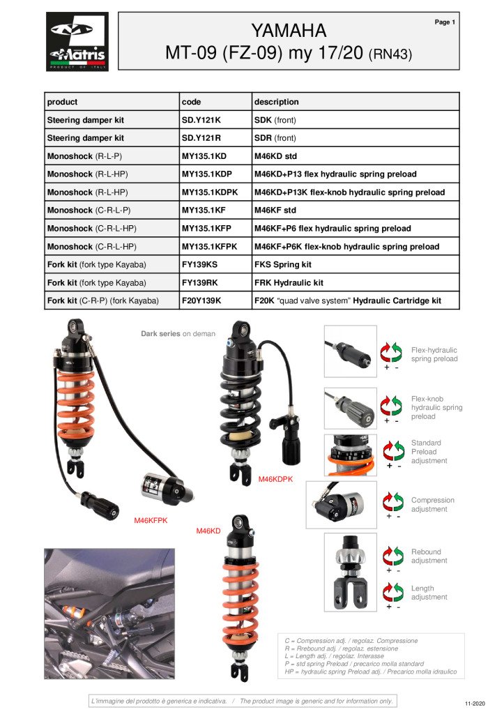MT-09 - FZ-09 (RN43) 17-20